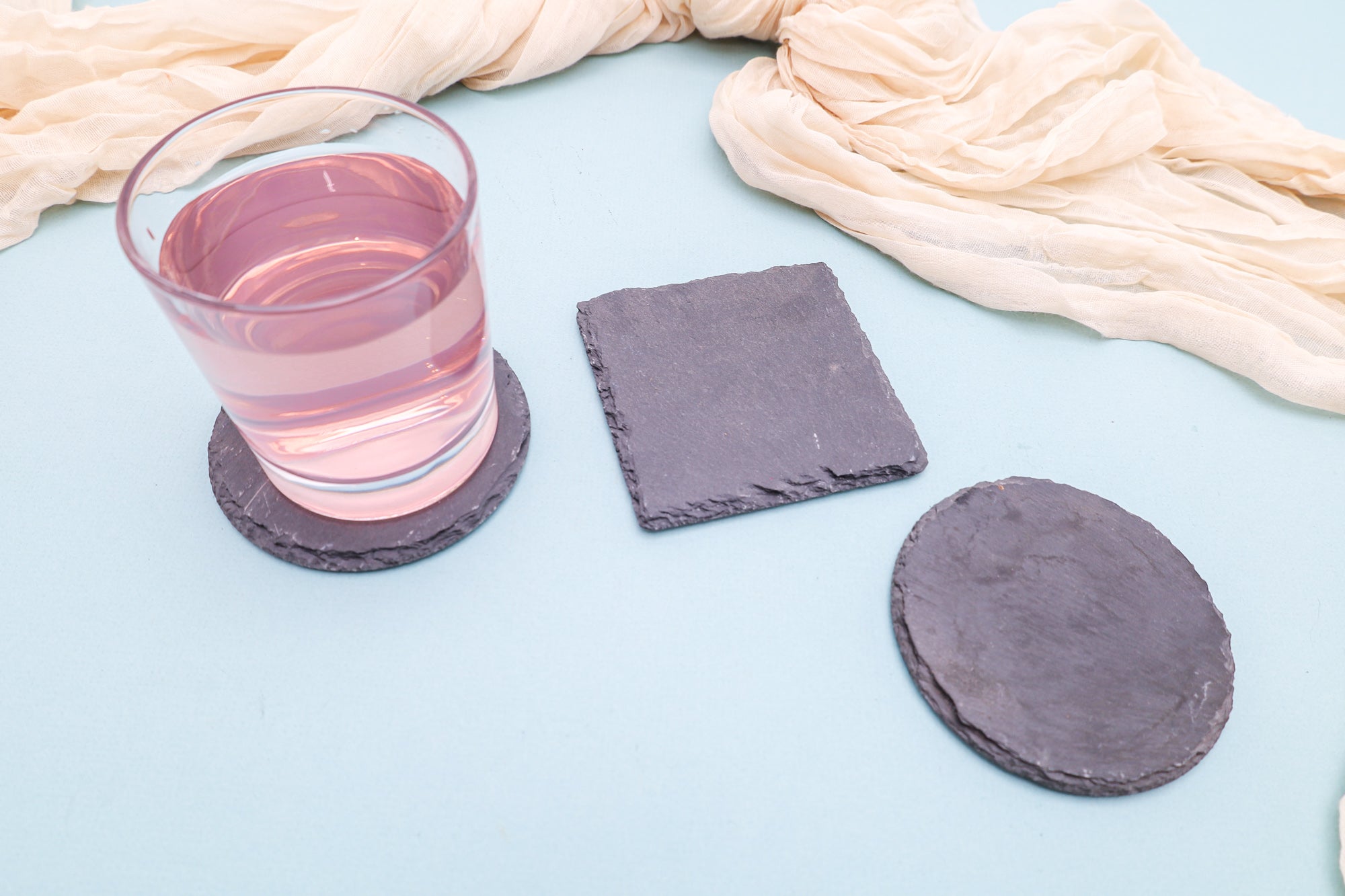 SQUARE Slate Coasters- Set of 2