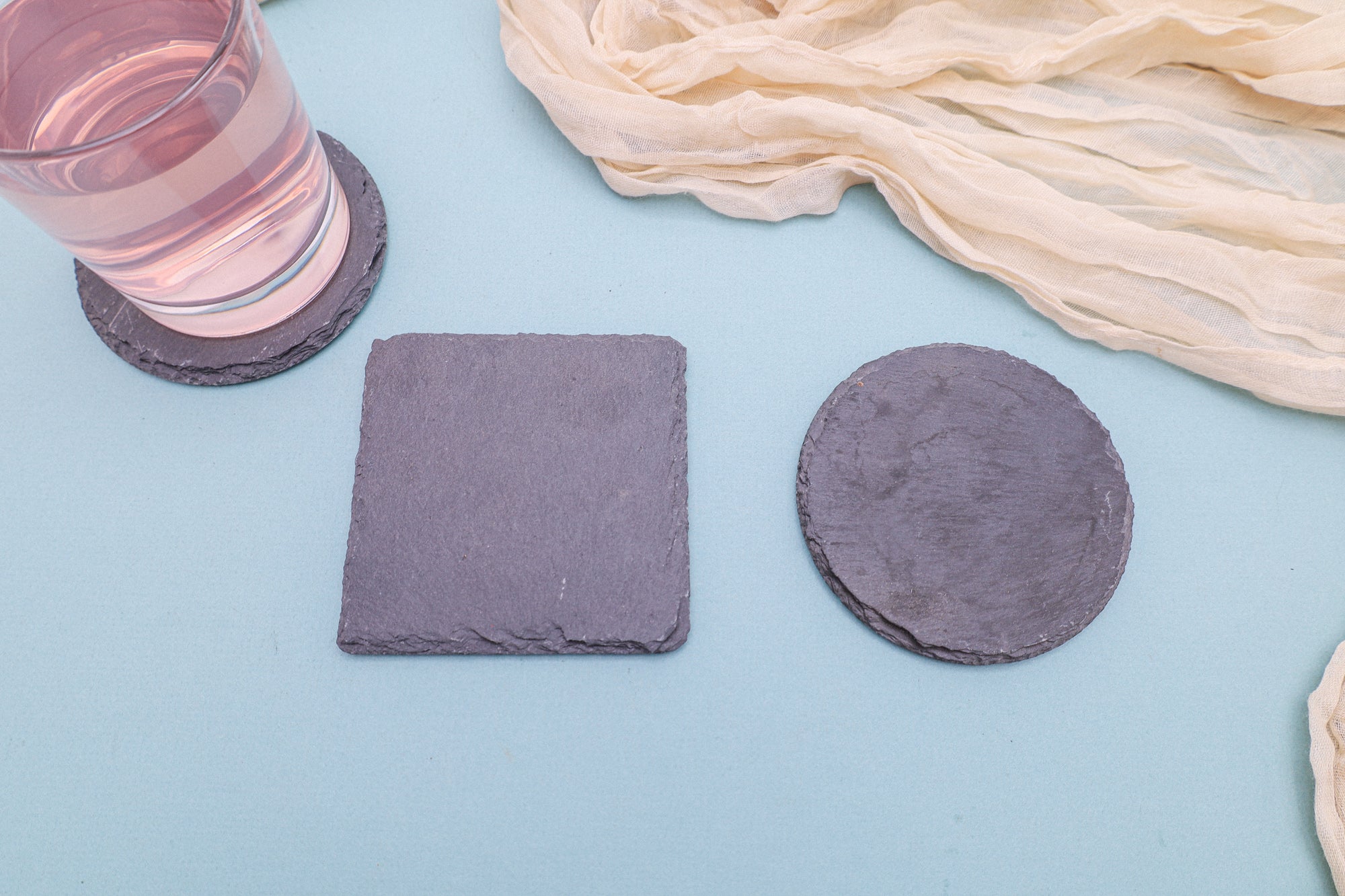 SQUARE Slate Coasters- Set of 2