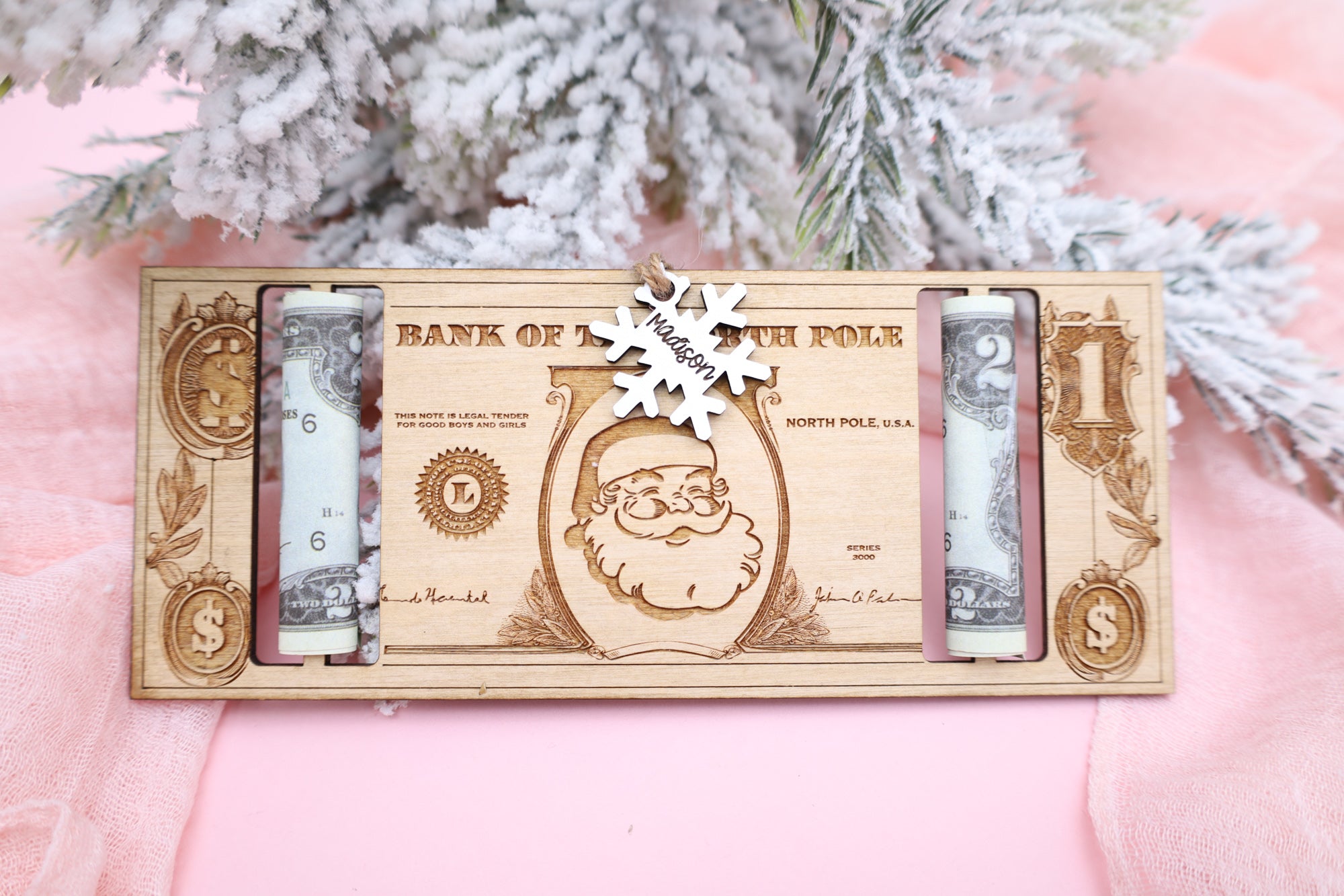 Custom Christmas Money Holder,Santa Money Holder,Xmas Gift for Kids,